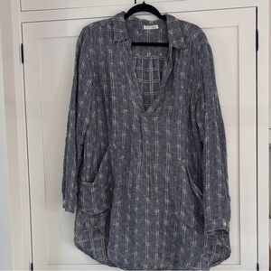 Free People + CP Shades Blue Plaid Tunic